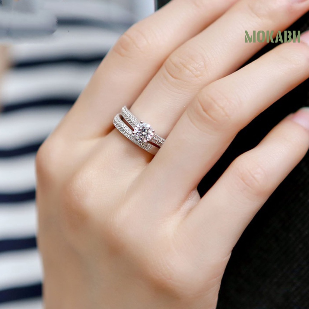 Bộ 2 Vòng Đeo Tay Đính Đá Lấp Lánh Thời Trang Cho Đám Cưới