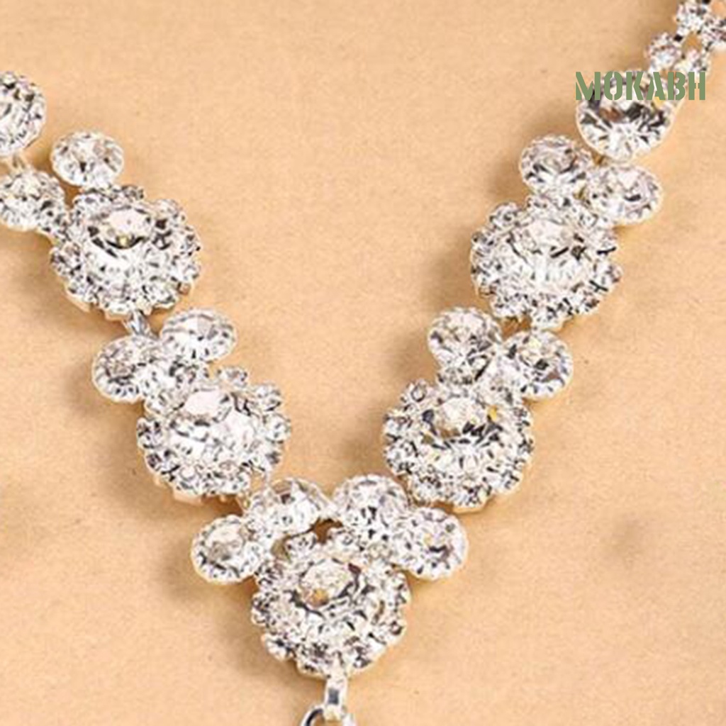 1 Bộ Vòng cổ + Bông Tai Bằng Hợp Kim Hình Giọt Nước Lấp Lánh