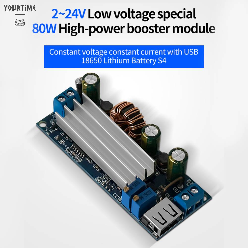Mô Đun Tăng Áp DC2-24v Sang DC3-30v 4A 80w CC CV Cho 18650