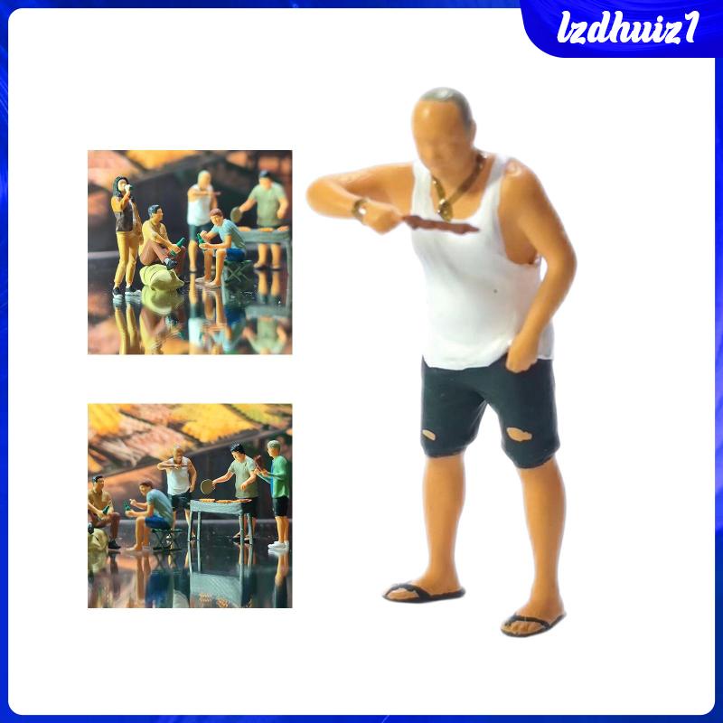 Mô Hình Người BBQ Bằng Nhựa Resin Tỷ Lệ 1 / 64 Dùng Trang Trí Tiểu Cảnh