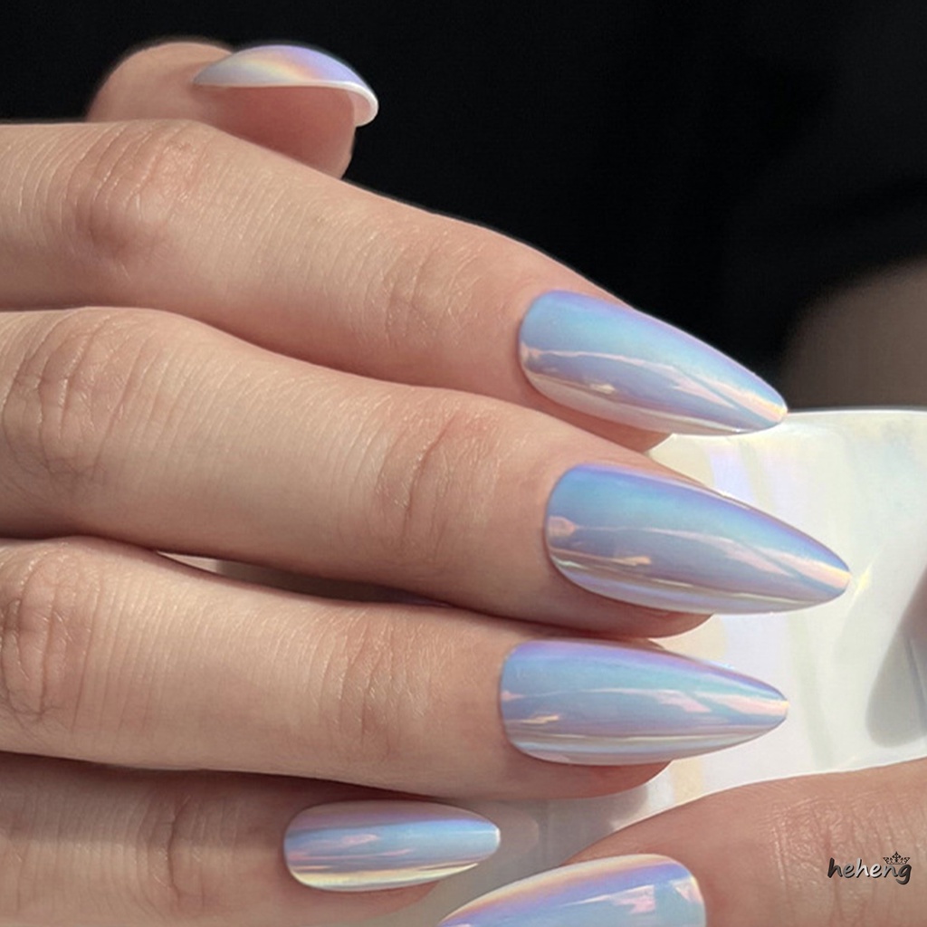 Móng Tay Giả Đầu Nhọn Cực Quang Lấp Lánh Dễ Sử Dụng