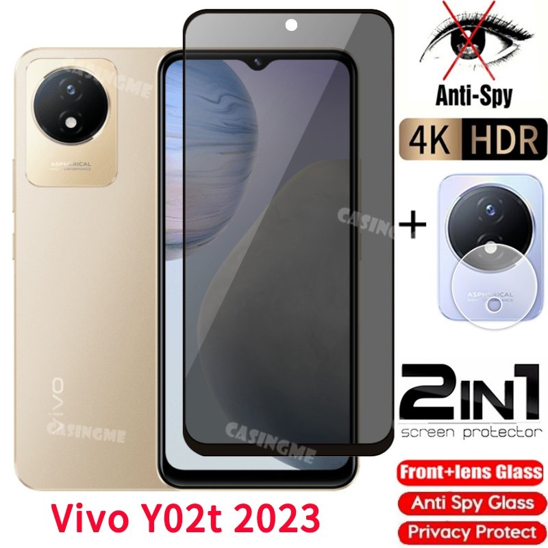 Kính Cường Lực Bảo Vệ Màn Hình Chống Nhìn Trộm Cho Vivo Y02t 2023 Y02t Y02 Y02A Y 02T 02 T 2023 4G 5