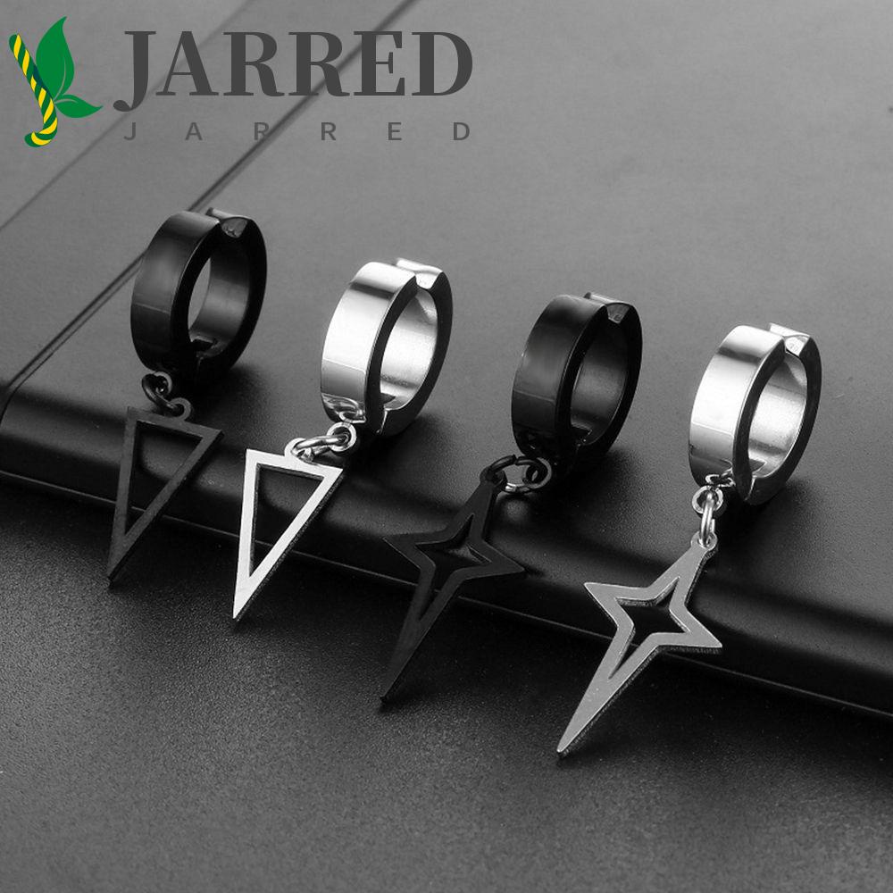 JARRED Khuyên Kẹp Vành Tai Không Xỏ Lỗ Hình Tam Giác / Thánh Giá Phong Cách Punk Đơn Giản Dành Cho Nam