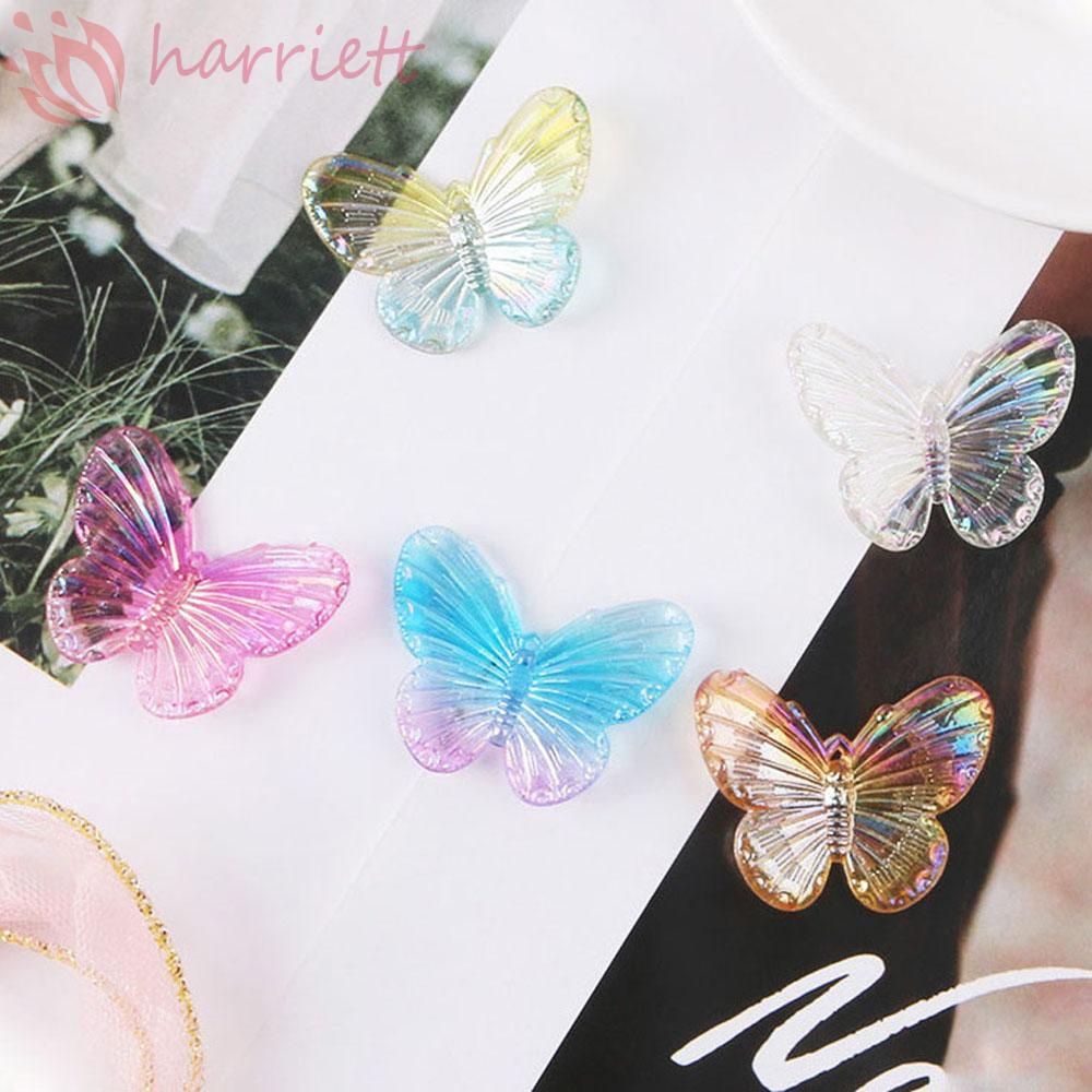 Set 10 Mặt Vòng cổ Trong Suốt Hình Bướm DIY