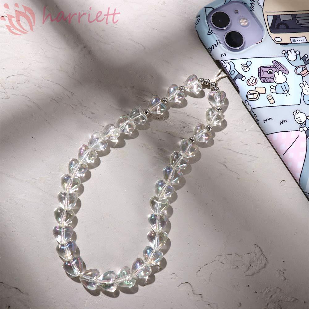 Dây Đeo Điện Thoại Bằng Acrylic Hình Trái Tim Màu Đỏ Handmade Thời Trang Cho Nữ