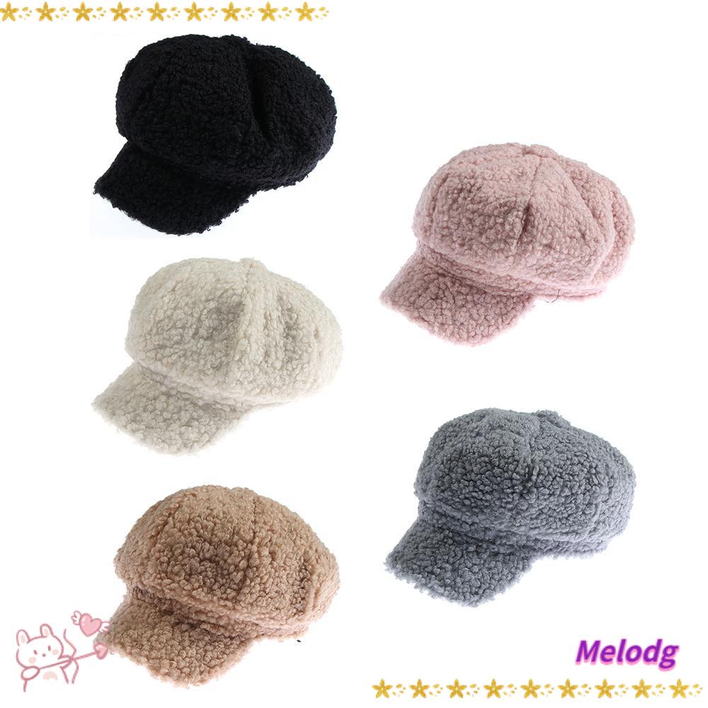 Mũ Bát Giác Vải Cashmere Mềm Màu Trơn Co Giãn