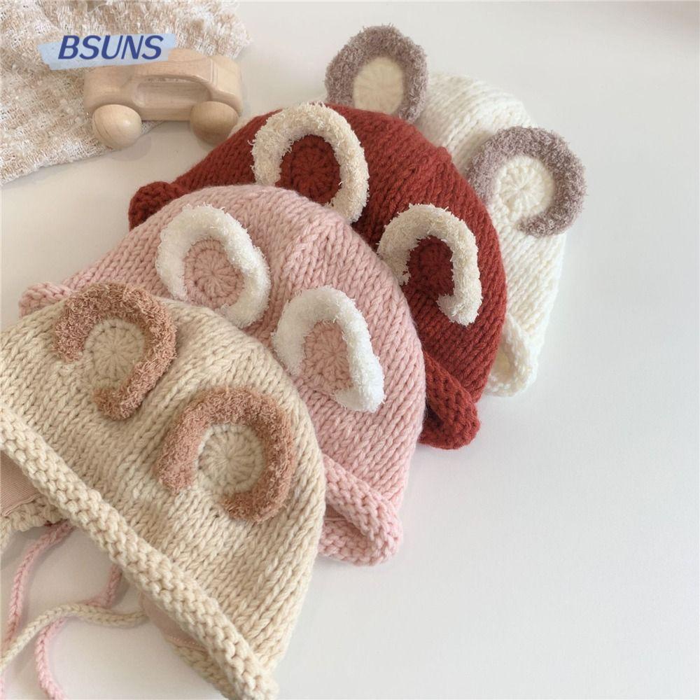 Mũ Len Cotton Giữ Ấm Tai Dễ Thương Cho Bé