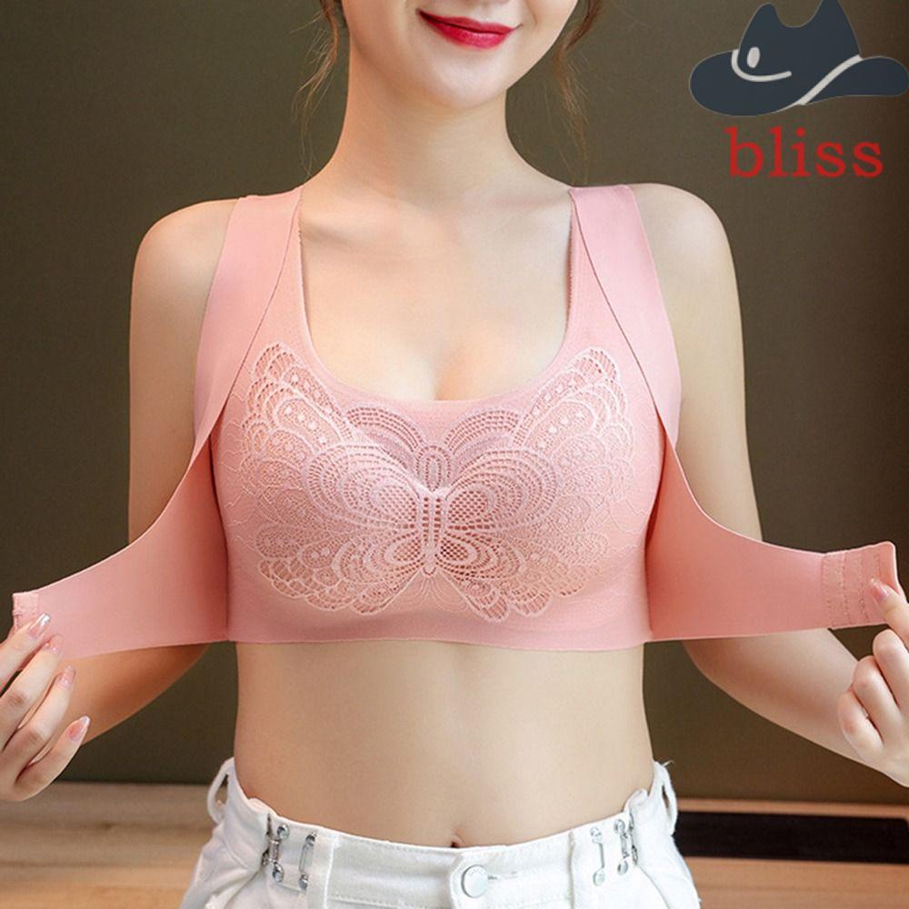 Áo Lót Nâng Ngực Không Đường May Màu Trơn Hình Bướm Có Đệm Ngực Trước Sau Lưng Cho Nữ