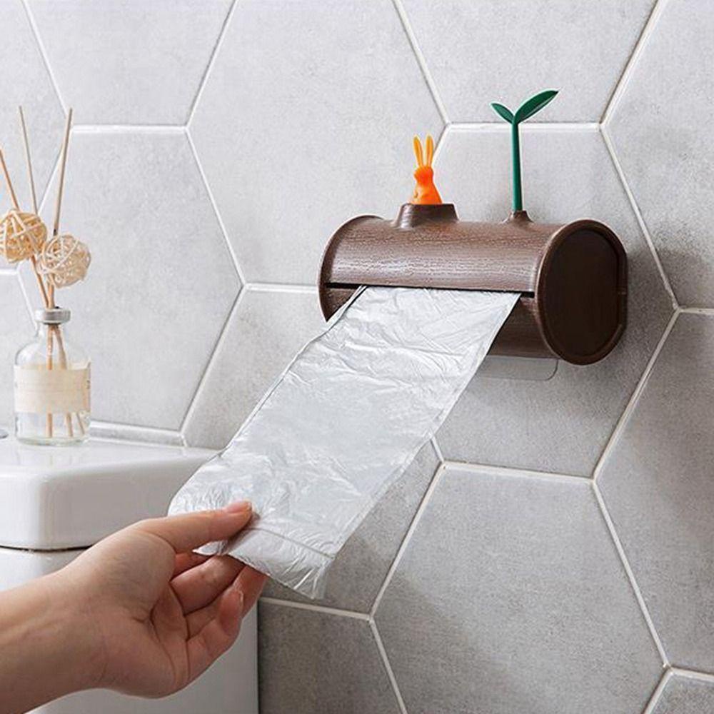 Hộp Nhựa Đựng Túi Rác Đa Năng Hình Thỏ Dễ Thương Gắn Tường Nhà Bếp / Phòng Tắm