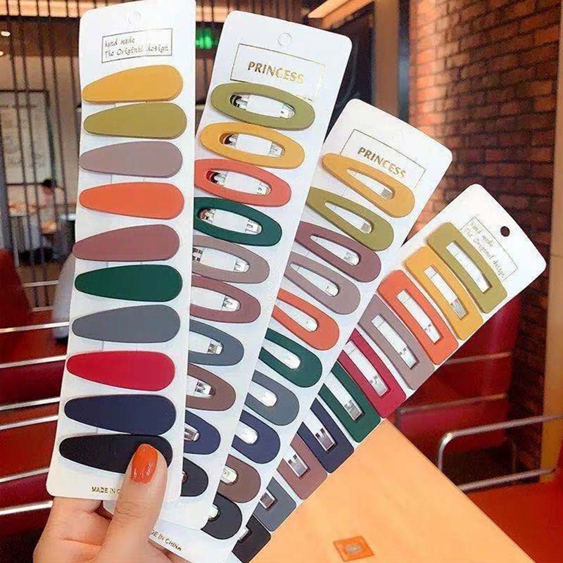 Ygt Set 10 Kẹp Tóc Nữ Màu Trơn Họa Tiết Hình Học Thời Trang