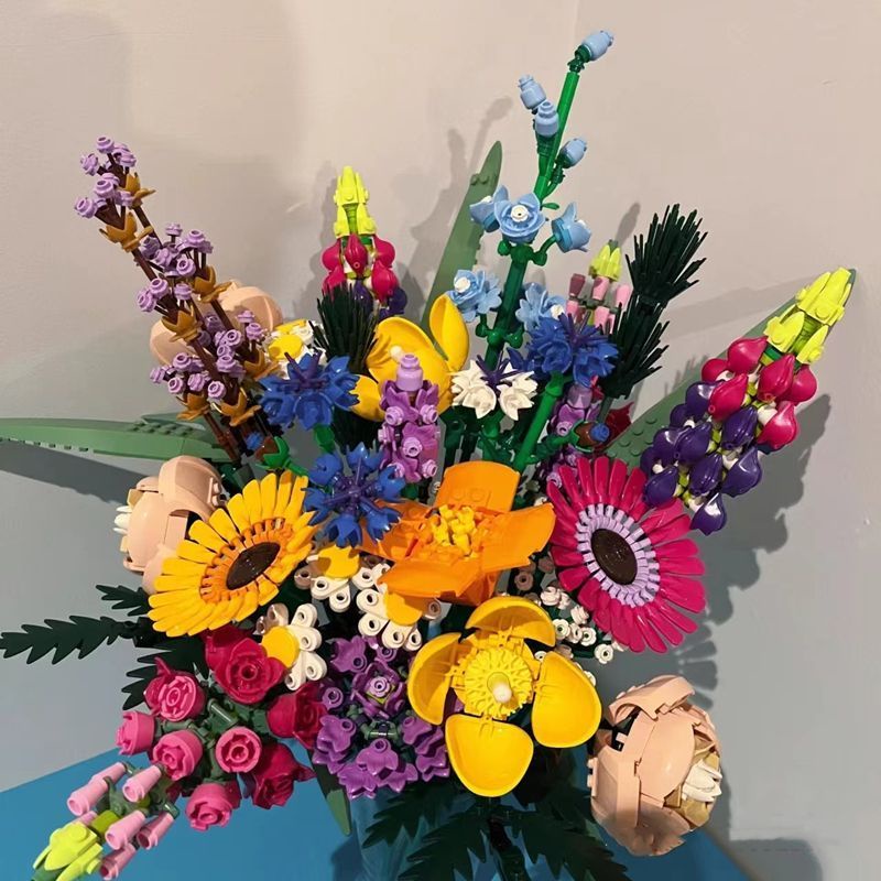 Mô hình đồ chơi giáo dục Lắp ráp  hoa dại trang trí Wildflower Bouquet 99033