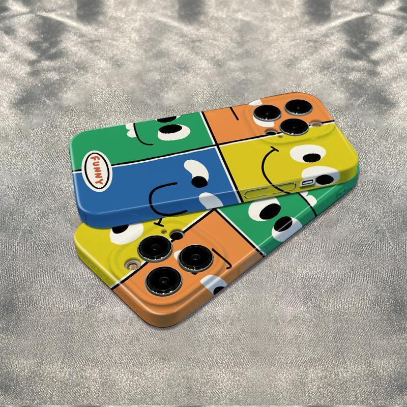 Ốp Điện Thoại Bốn Màu Hình Mặt Cười Cho iPhone127814Ốp Điện Thoại Mềm Chống Sốc Kiểu Dáng Đơn Giản Cho Iphone Pro 13 plus max 6In 11 MBLV