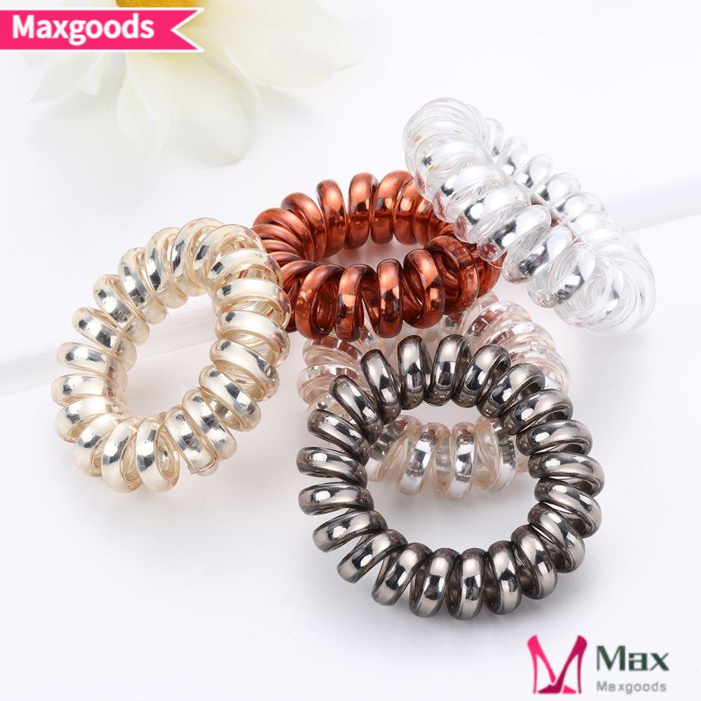 Bộ 2 Dây Cột Tóc Cao Su Màu Trơn Thời Trang Có Giá Đỡ