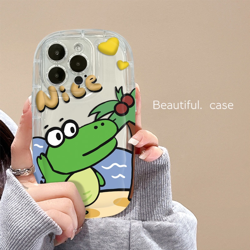 Ốp Điện Thoại Silicone Mềm Trong Suốt Chống Sốc In Hình Cá Sấu Cho IPhone 14 13 12 11 Pro Max XS X XR 8 + 7 Plus