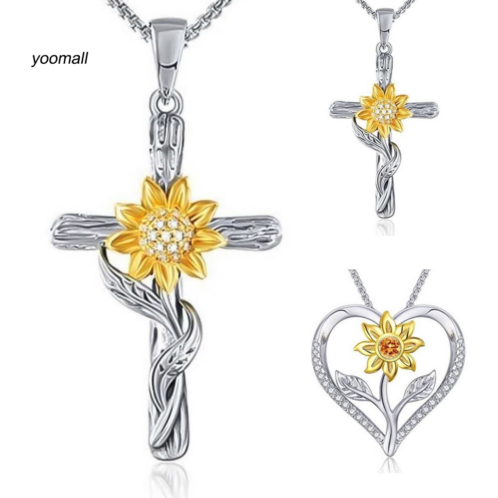 Vòng cổ Mặt Hình Hoa Hướng Dương / Trái Tim Xinh Xắn Cho Nữ