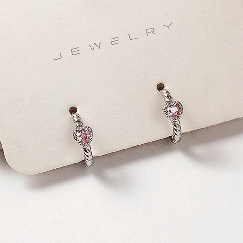 Ygt Bông Tai Zircon Hồng Hình Trái Tim Chống Dị Ứng Thời Trang Sáng Tạo Thích Hợp Làm Quà Tặng Cho Cặp