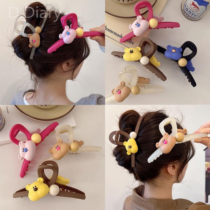 Kẹp Tóc 11cm Hình Tròn Họa Tiết Gấu Hoạt Hình Thời Trang Mùa Hè Cho Nữ