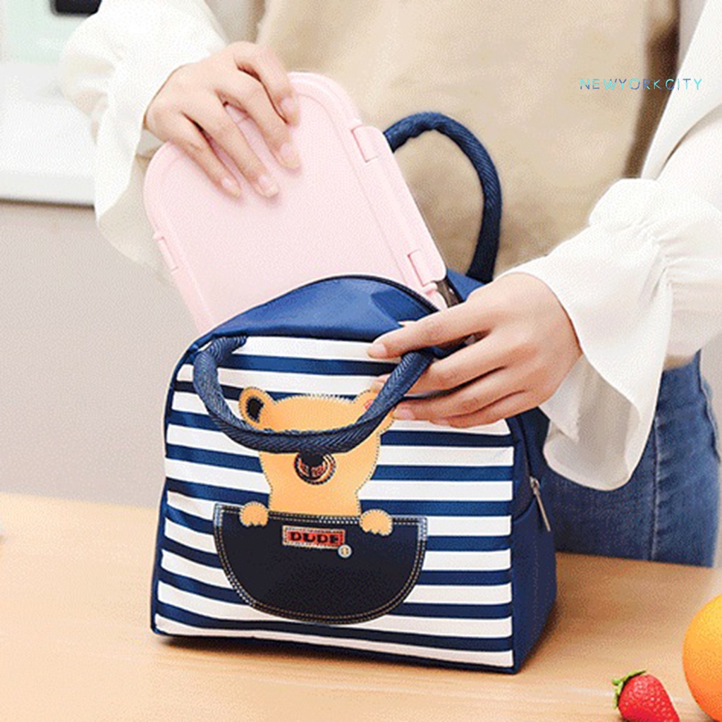Túi Đựng Hộp Cơm Trưa Giữ Nhiệt Họa Tiết Hoạt Hình Dễ Thương
