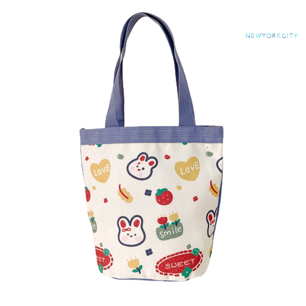 Túi Tote Bằng Vải Canvas Chống Nước Chống Mòn In Họa Tiết Hoạt Hình Sức Chứa Lớn