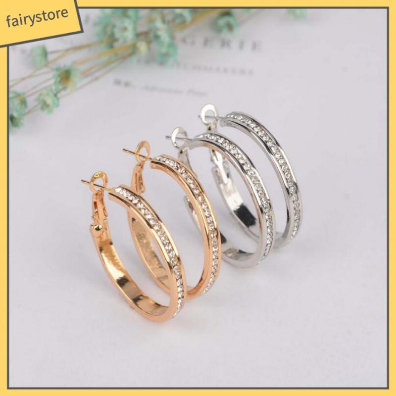 Bông Tai Hình Tròn Cỡ Lớn Thiết Kế Đơn Giản Thời Trang