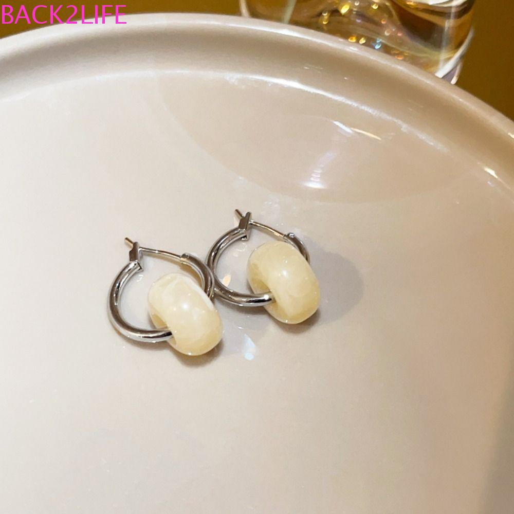 Bông Tai Hình Học Bằng Hợp Kim Màu Xanh Lá Phong Cách Hàn Quốc Tinh Tế 2Lilife