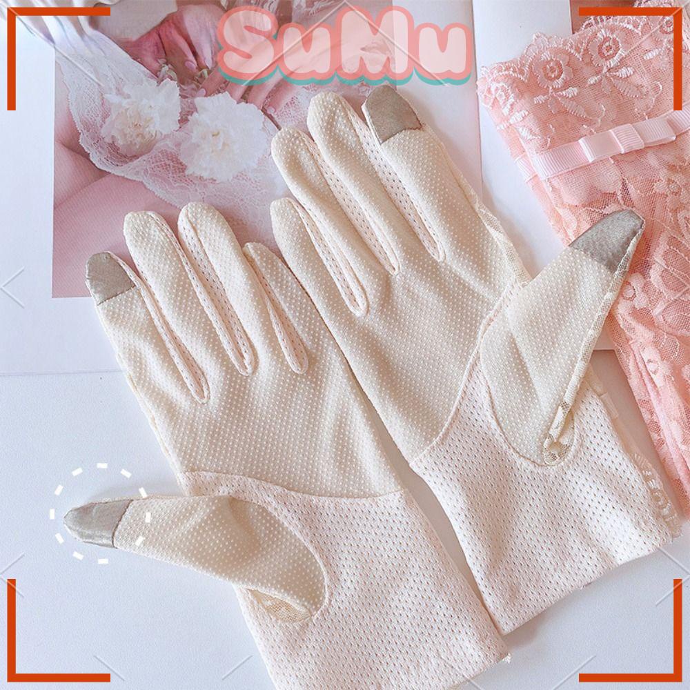 Găng Tay Lái Xe Chống Nắng Chống Trượt Chất Liệu Lụa Cao Cấp Thời Trang