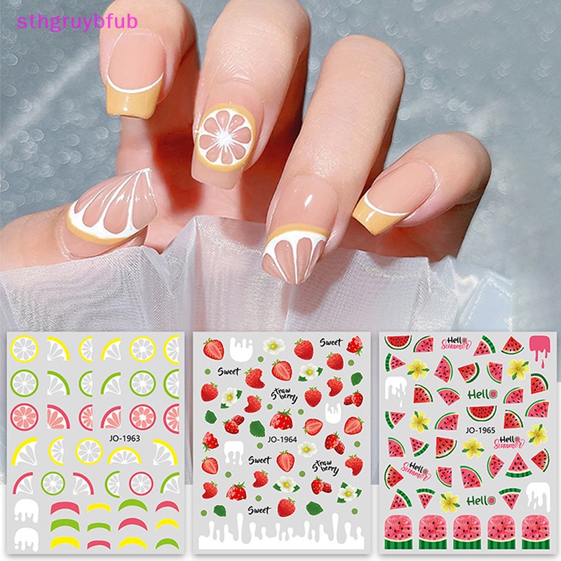 Sticker Họa Tiết Trái Cây 3D Trang Trí Móng Nghệ Thuật