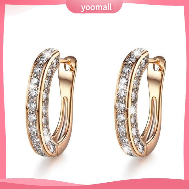 [YM] Khuyên Tai Kẹp Ba Mặt Đính Kim Cương Giả Thời Trang Mới