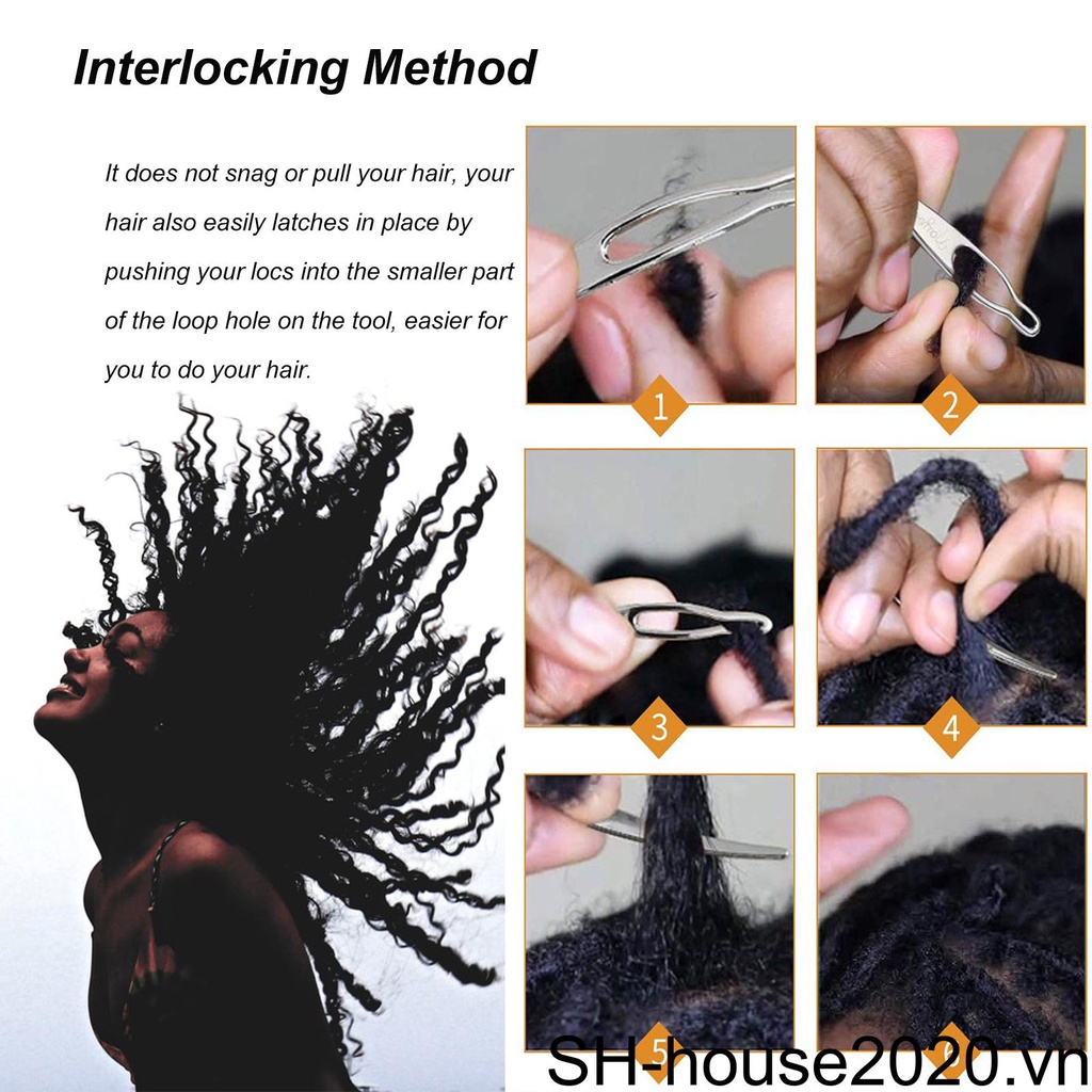 (runbu) Dụng Cụ Kim Móc Len Thủ Công Làm Tóc Giả Kèm 1 Kim