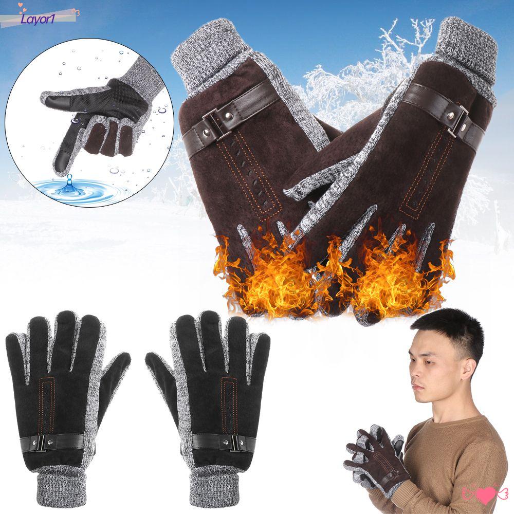 LAYOR1 Găng Tay Lái Xe Bằng Da Chống Gió Cỡ Lớn LAYOR1 Cho Nam