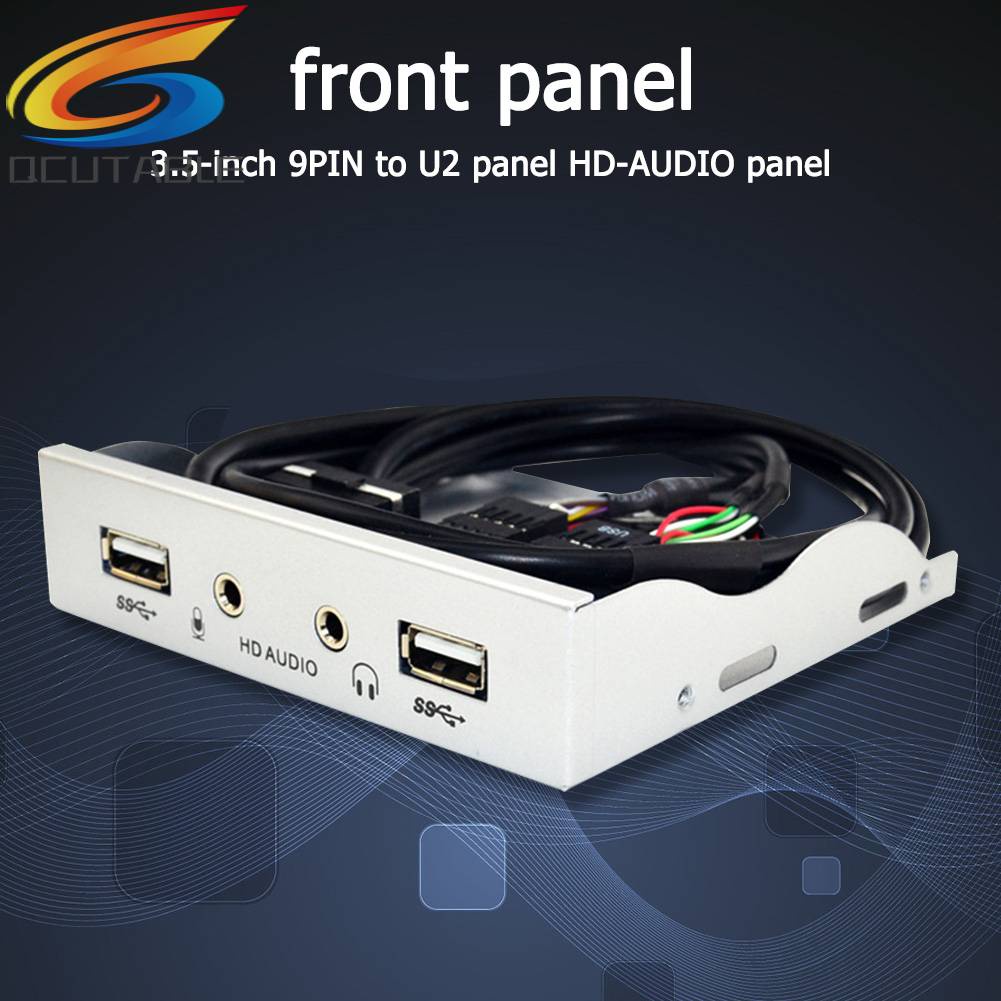 Bảng Điều Khiển Âm Thanh 3.5 inch 9Pin Sang 2 USB 2.0 Bay HD Audio 3.5mm