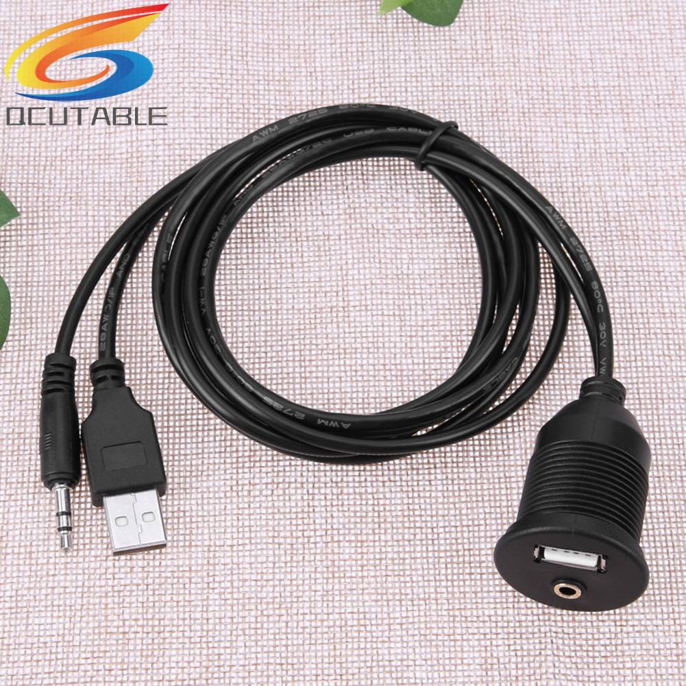 Dây Cáp Nối Dài Cho Bảng Điều Khiển Xe Hơi Moto USB 2.0 3.5mm M / F AUX