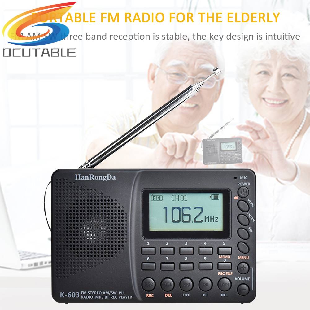 Radio AM FM SW Kỹ Thuật Số Cổng Sạc USB Hỗ Trợ Thẻ TF