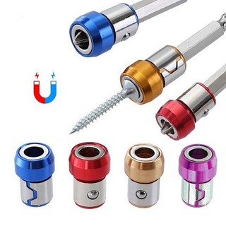 New 4pcs 6.35mm Screwdriver Bit Magnetic Ring Screws Drill Bit Magnetizer Magnet