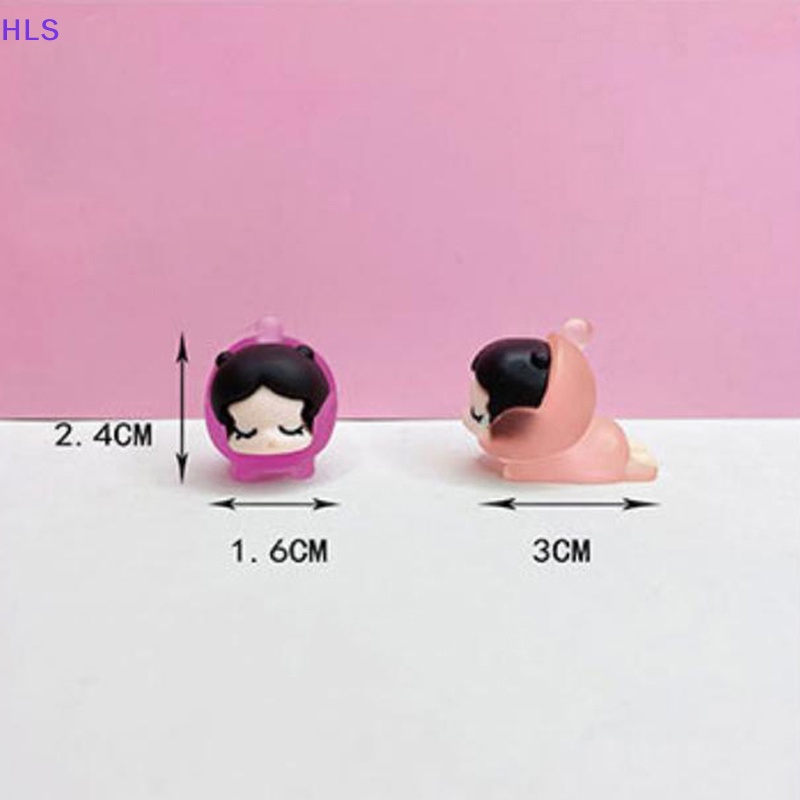 [HLS] Set 5 Tượng Bé Gái Đang Ngủ Mini Bằng Nhựa Phát Sáng Trong Bóng Tối Trang Trí Tiểu Cảnh