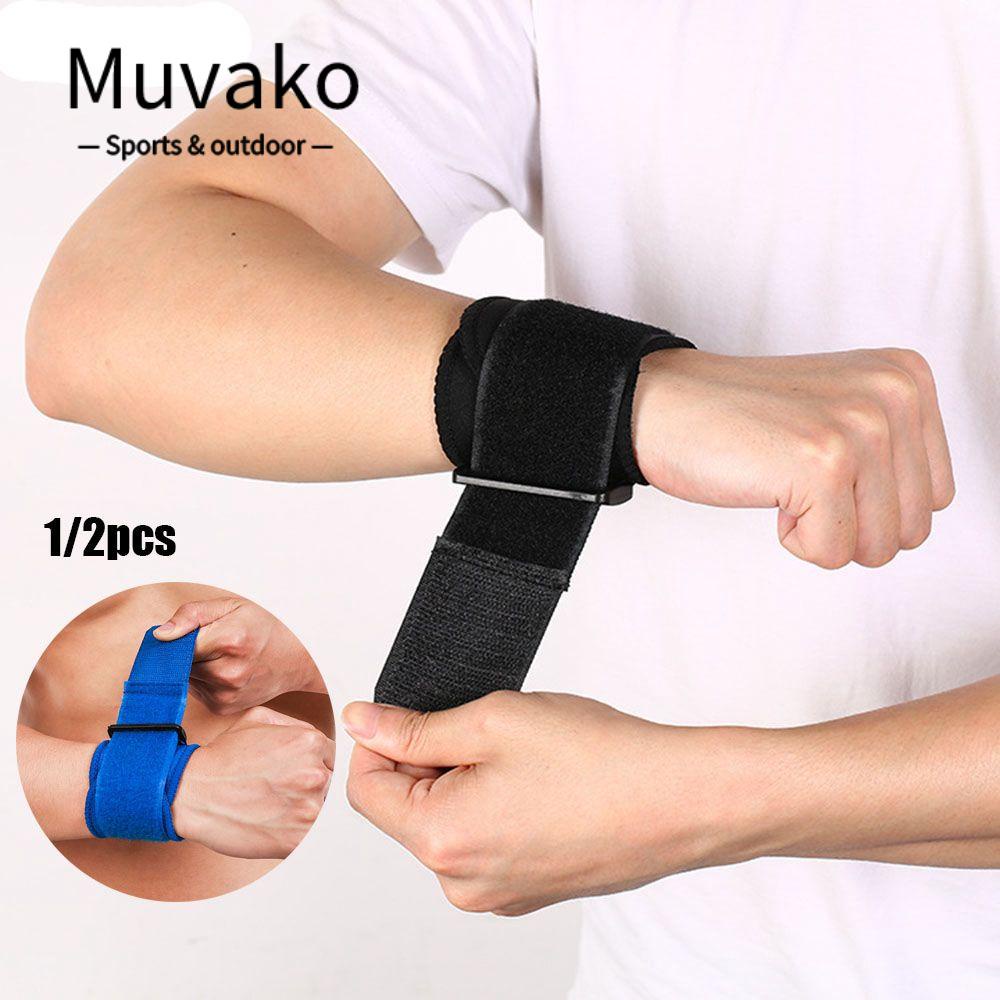 MUVAKO 1 / 2 Đai Quấn Cổ Tay Co Dãn Hỗ Trợ Tập Gym / Thể Thao