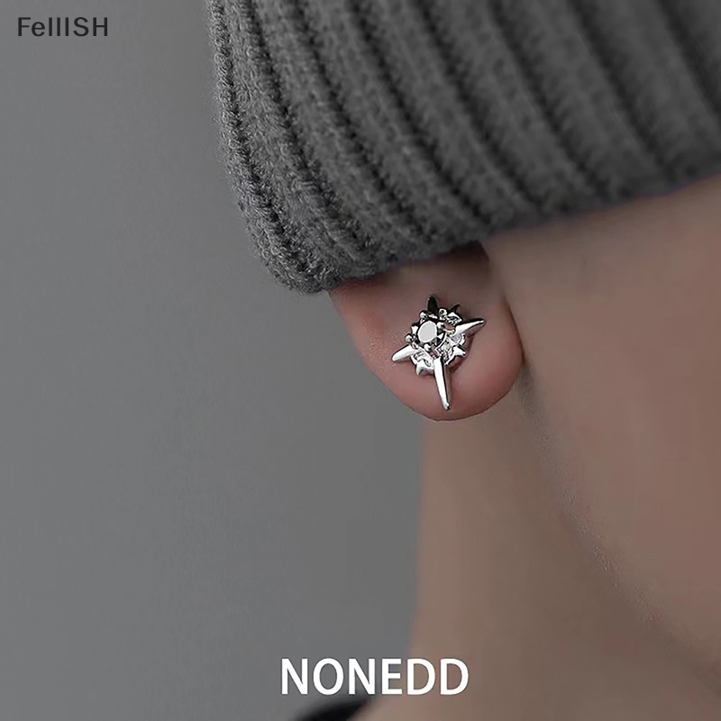 Bông Tai Dạng Kẹp Hình Ngôi Sao Đính Đá Pha Lê Phong Cách Harajuku Thời Trang Cho Nữ 439br