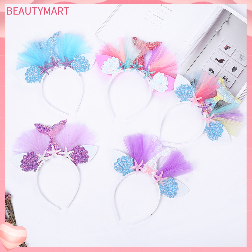 [beautymart] Băng Đô Đuôi Cá Đính Kim Sa Độ Co Giãn Cao Không Biến Dạng Cho Bé Gái