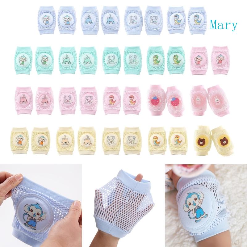 1 Cặp Đệm Bảo Vệ Đầu Gối Bằng Cotton Thoáng Khí Cho Bé Tập Bò
