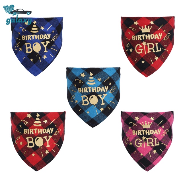 Galaxy Khăn Choàng Cổ Tam Giác Họa Tiết Caro Dành Cho Thú Cưng