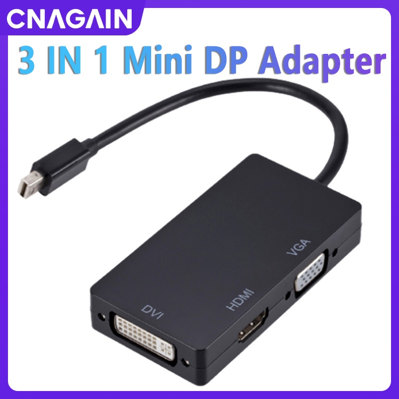 Bộ Chia Cổng Mini DP / Thunderbolt Sang HDMI / VGA / DVI 3 Trong 1 1080P