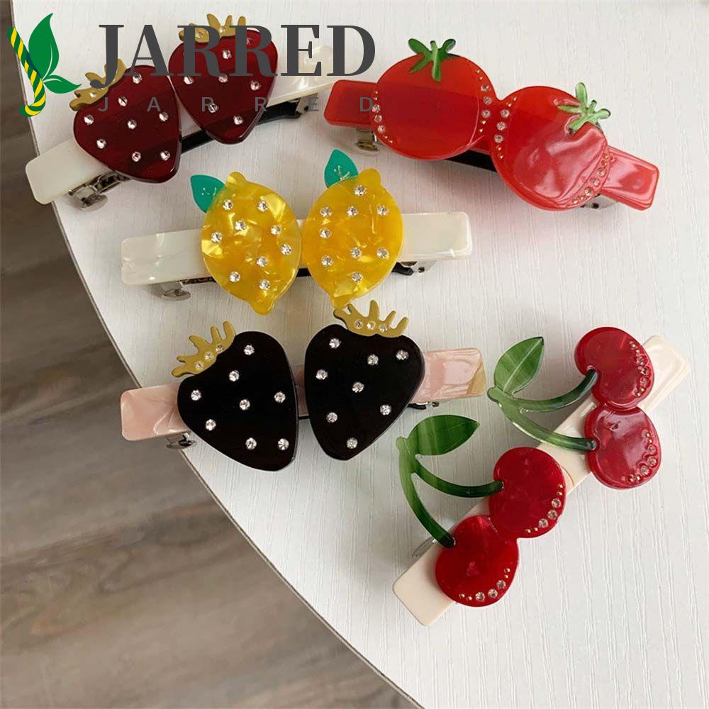 JARRED Kẹp Tóc Càng Cua Họa Tiết Trái Cây Đơn Giản Dễ Thương Cho Nữ