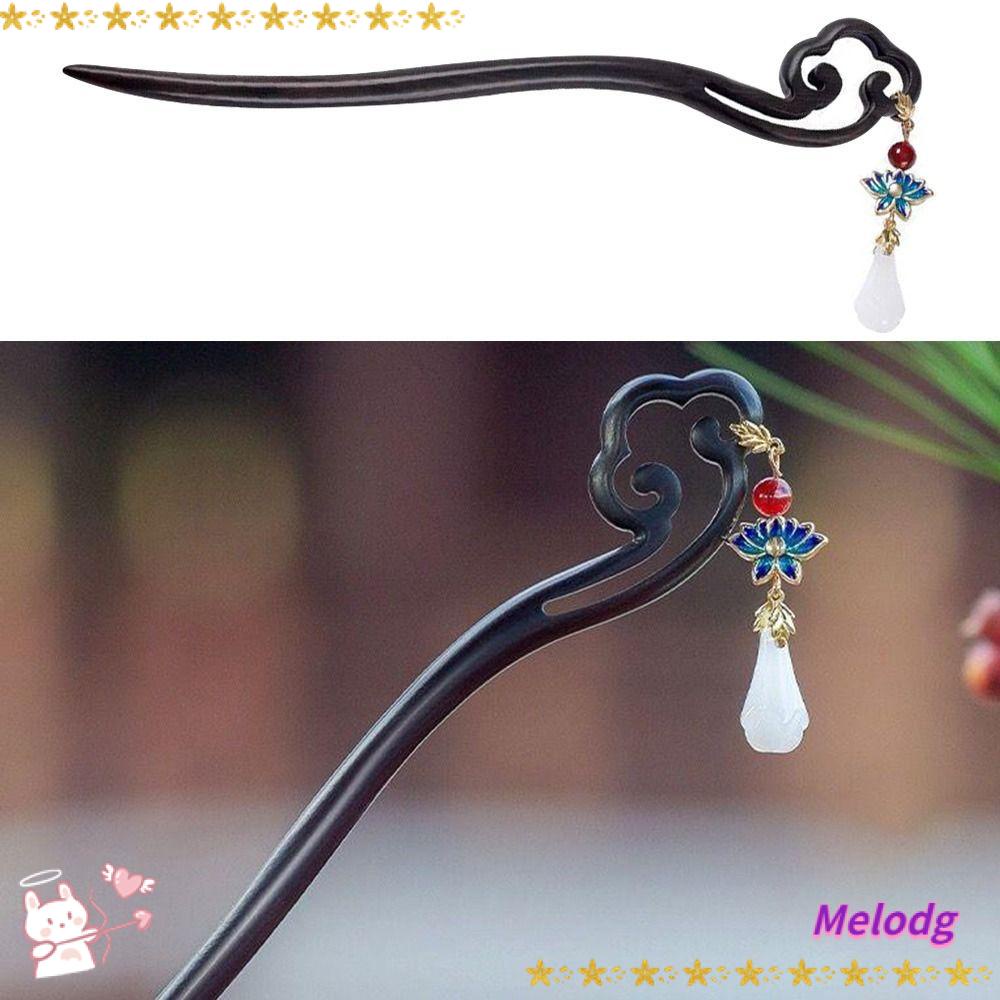 MELODG Trâm Cài Tóc Bằng Gỗ Đàn Hương Phối Tua Rua Phong Cách Retro Kiểu Mới