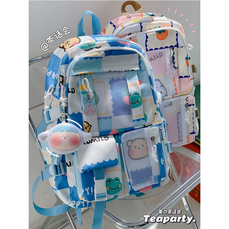 High school student schoolbag female Korean version ins leisure all kinds of cute cartoon backpack large capacity backpack