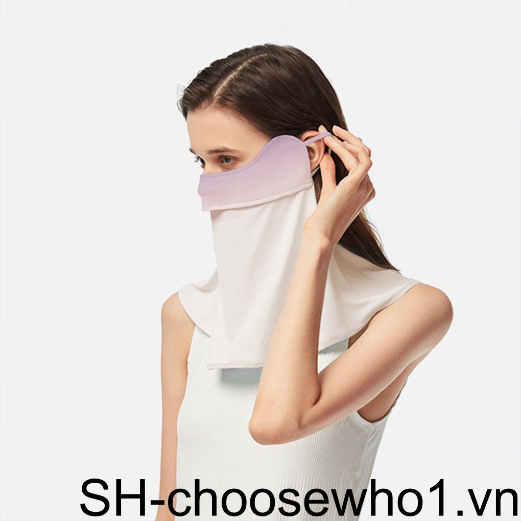 Khẩu Trang Chống Nắng Bằng Lụa Lạnh Thoáng Khí Bảo Vệ Mắt Khỏi Tia UV