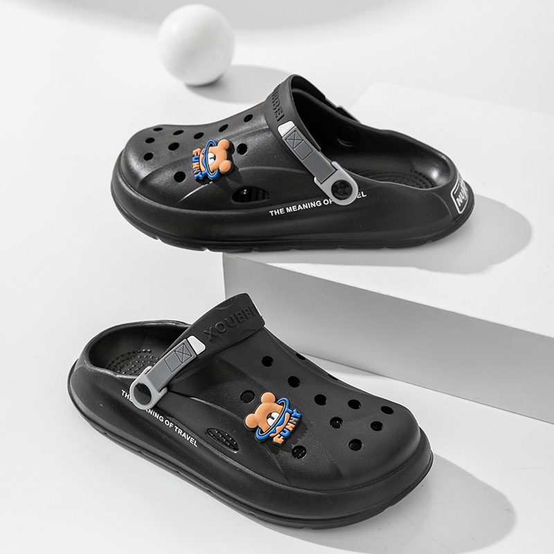 AYUER Dép Crocs Bằng EVA Gọn Nhẹ Chống Trượt Hình Gấu Hoạt Hình Cho Nam Nữ