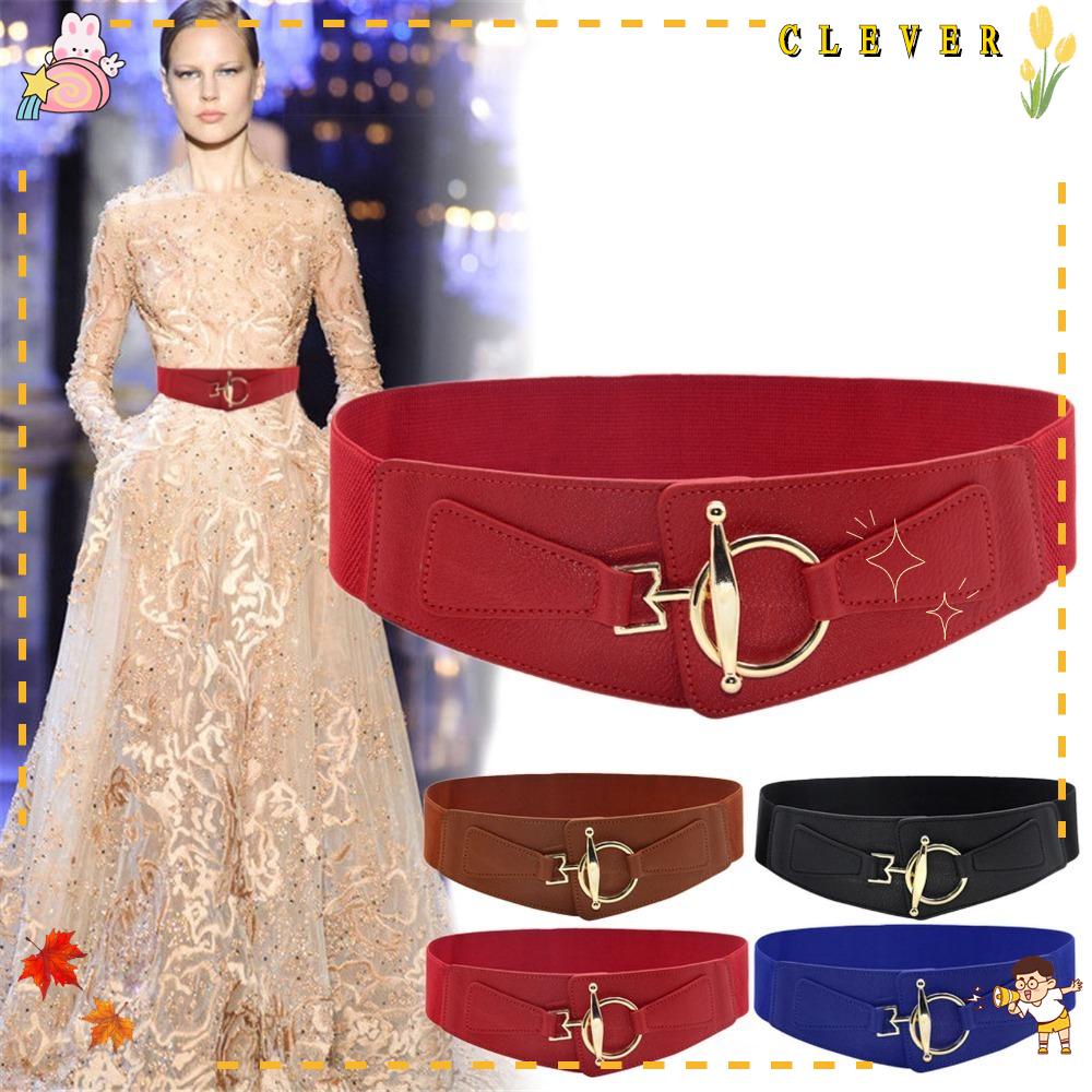 CLEVER Thắt Lưng Da Pu Màu Trơn Khoen Tròn Thời Trang Cho Nữ