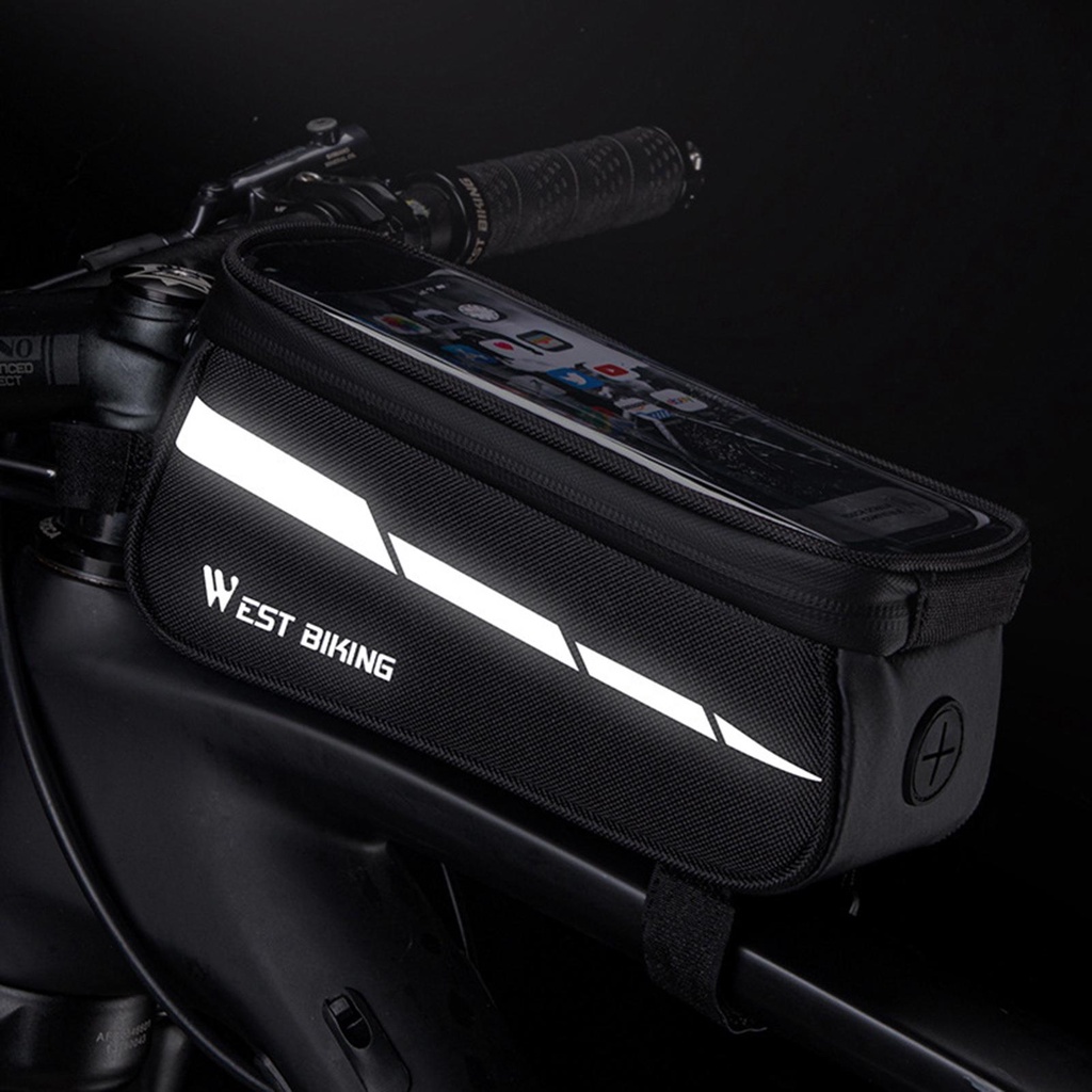 (CD) Túi Đựng Điện Thoại Cảm Ứng Màn Hình Kép Có Khóa Kéo Đôi Cho Tất Cả Các Loại Xe Đạp