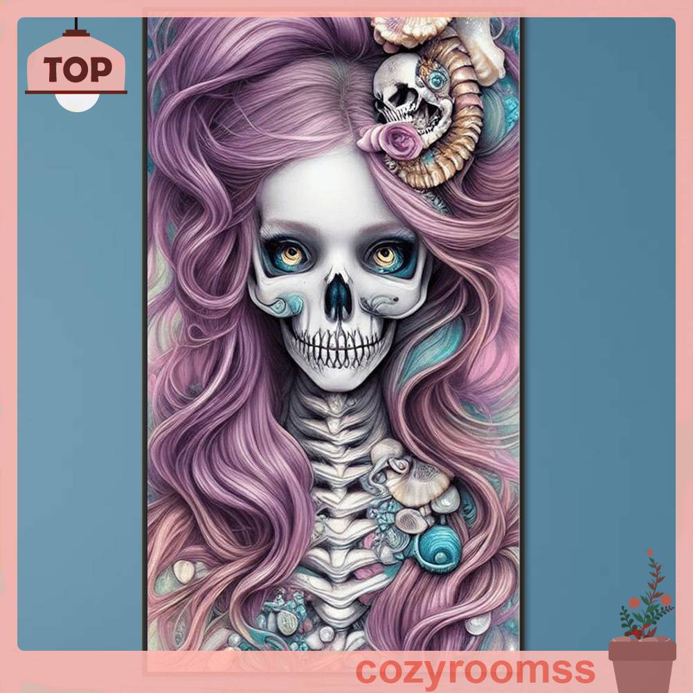 Tranh Đính Đá Kim Cương Toàn Bộ 5D DIY Hình Vẽ Bộ Xương Người Trang Trí Nhà Cửa