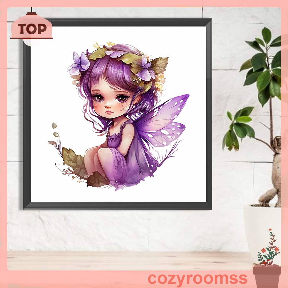 Tranh Đính Đá Kim Cương Toàn Bộ 5D DIY Hình Nàng Tiên Trang Trí Nhà Cửa